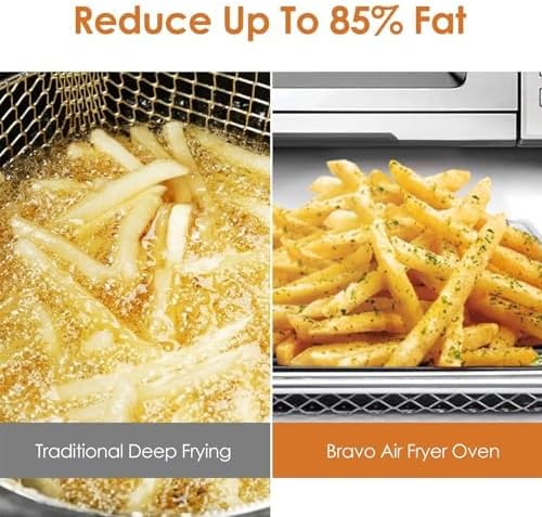 Nuwave Bravo Air Fryer Toaster Smart Oven, 12-in-1 Countertop Convection | 30-QT XL Capacity, 50°-500°F Temperature Controls
