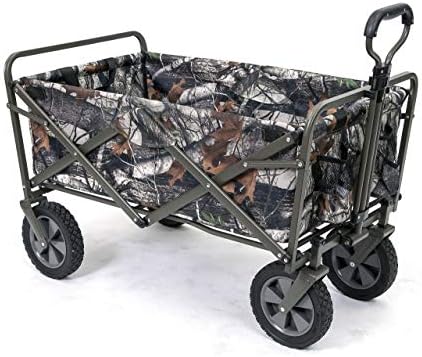 Mac Sports Heavy Duty Steel Frame Collapsible Folding 150 Pound Capacity Outdoor Camping Garden Utility Wagon Yard Cart, Red