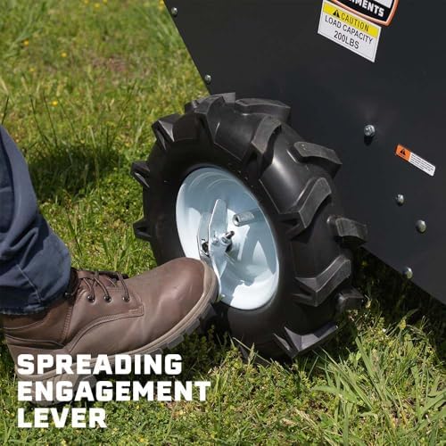 Titan Attachments Compact Manure Spreader, Rated 8.7 Cu. FT, Utility Tow-Behind ATV/UTV Lawn Tractor Spreader