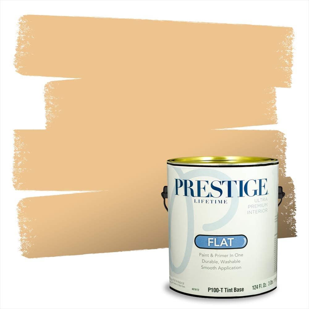 PRESTIGE Paints Exterior Paint and Primer In One, 1-Gallon, Satin, Comparable Match of Sherwin Williams* Cachet Cream*