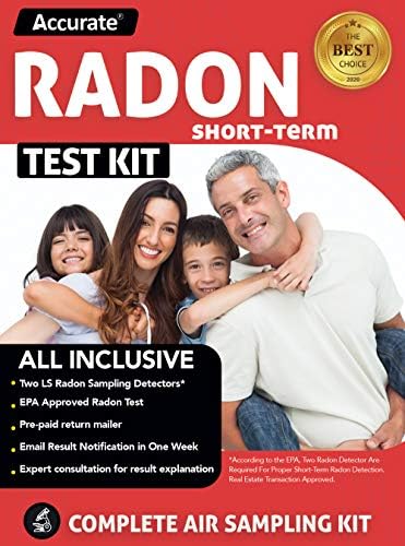 Accurate Home Radon Test Kit - EPA Certified Short-Term Dual Detectors - Comprehensive Radon Testing for Home - All-Inclusive Lab Fee - Reliable