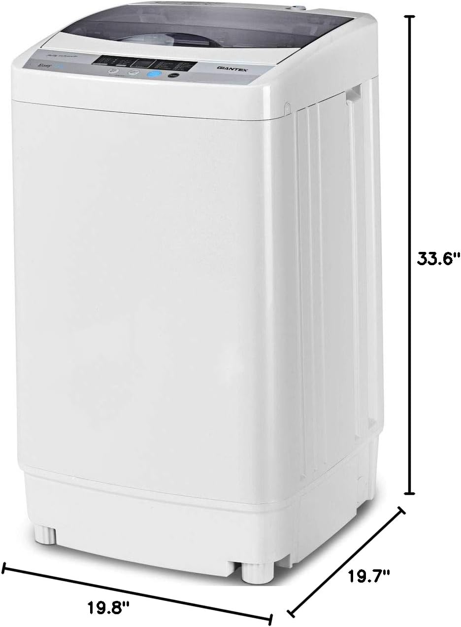 Giantex Full-Automatic Washing Machine Portable Compact 1.34 Cu.ft Laundry Washer Spin with Drain Pump