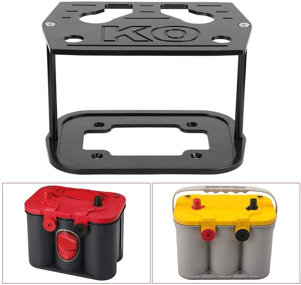 Aramox Stainless Steel Battery Tray for Group 34 & 78 Batteries - Red, Yellow & Blue Tops