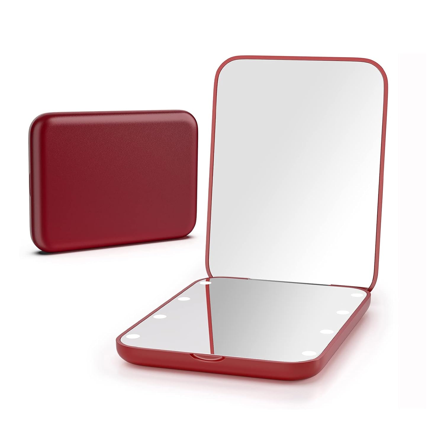 Kintion Pocket Mirror, 1X/3X Magnification LED Compact Travel Makeup Mirror with Light for Purse, 2-Sided, Portable, Folding, Handheld