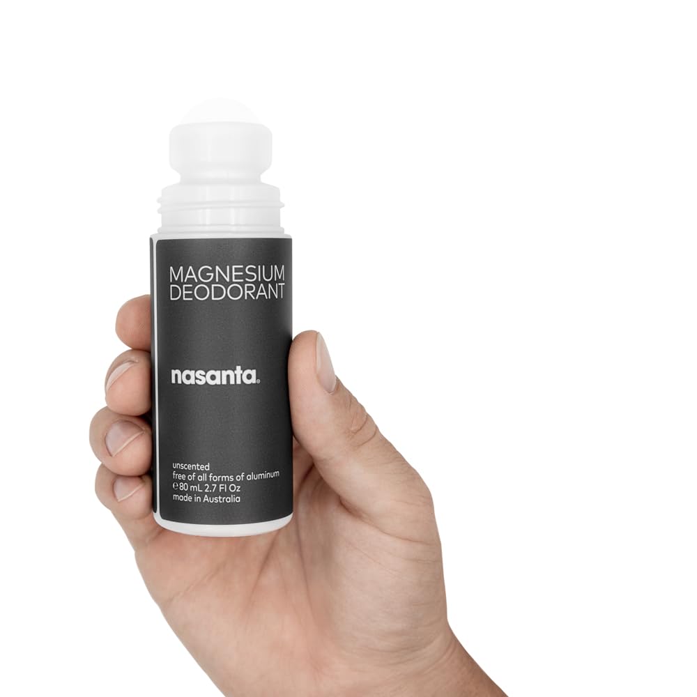 nasanta Magnesium Deodorant, Aluminum Free for Women & Men – 99.5% Natural or Naturally Derived, Clinically Tested for Sensitive Skin