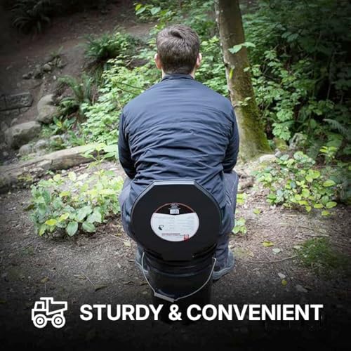 72 HRS Premium Portable Camping Toilet Seat with Lid for 5 Gallon Buckets | Portable Toilet for Outdoor Camping, Hiking, Emergency Prep, Backcountry