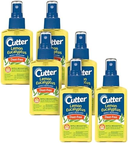 Cutter Lemon Eucalyptus Insect Repellent 4 Ounces, DEET-Free Pump Spray, 6 Pack | Repels Mosquitoes, Bug Spray Made with Oil of Lemon Eucalyptus