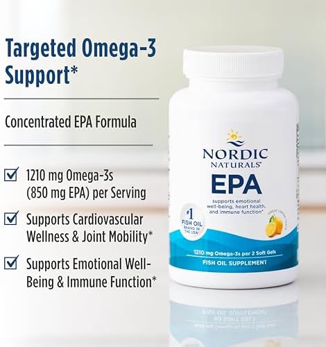 Nordic Naturals EPA, Lemon - 60 Soft Gels - 1210 mg Omega-3 - High-Intensity EPA Formula for Positive Mood