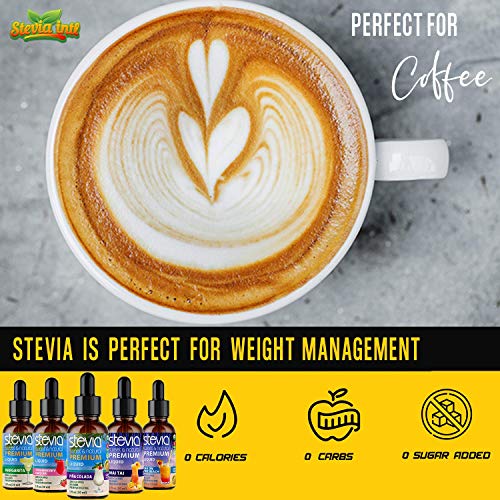 Stevia Intl (Pack of 5) Cocktails Lovers Bundle. Stevia Liquid Drops with 5 Flavors. All Naturally Sweet, Non-Bitter, No Sugar Added, 0 Carb