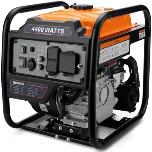 Oxseryn Power Equipment 4400 Watts Inverter Generator Gas Powered, Portable Open Frame Generator, Low Noise with ECO Mode, RV Ready