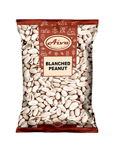 Aiva Blanched Peanuts Skinless, Blanched Raw, Uncooked Gourmet Quality Nut USA Grown 5 LB