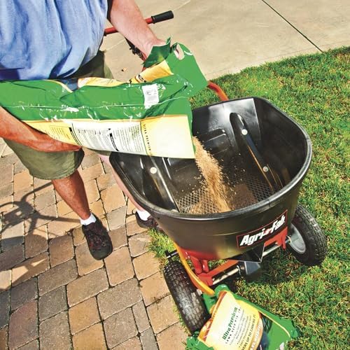Agri-Fab 45-0462 Push Broadcast Spreader,Orange & Black,130-lb Capacity