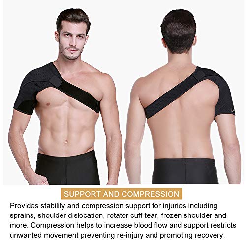 HUEGLO Shoulder Brace Men&Women Rotator Cuff Support for Pain Relief,Right
