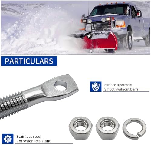 2PCS 5/8" Snow Plow Trip Spring Eye Bolt 1/2" Hole for Buyers SAM 1302005, NLP SNP6224,Meyer 09124,Western 90493K