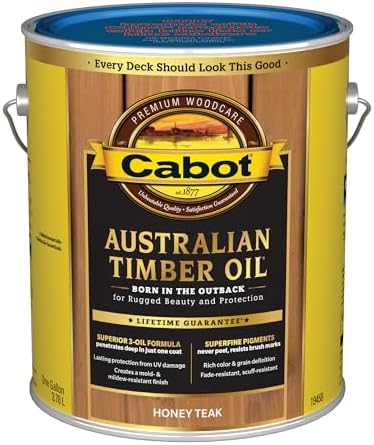 Cabot 140.0019458.007 Australian Timber Oil Water Reducible, Translucent, Honey Teak - 1 Gallon