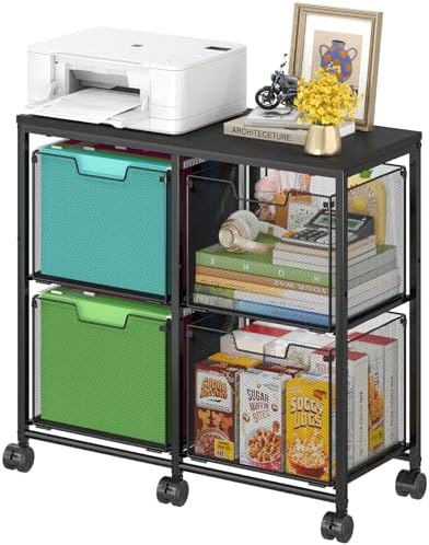 Sbanmao 4 Drawer Lateral File Cabinet, Mobile Filing Cabinet