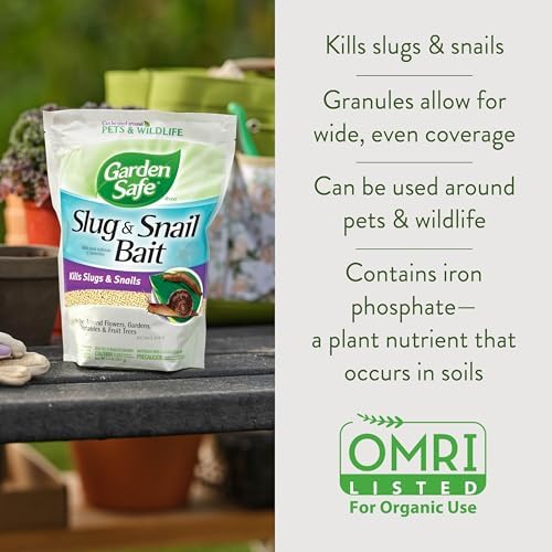 Garden Safe Slug & Snail Bait Granules, Kills Slugs & Snails, 2 Lb | Kills Slugs & Snails, For Lawns, Gardens & Greenhouses, Can Be Used Around Pets & Wildlife, Contains Iron Phosphate