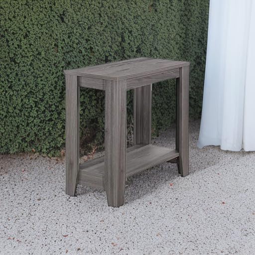 Monarch Specialties I Accent End Side-Lamp Table with Shelf, 24" x 12" x 22", Cappuccino