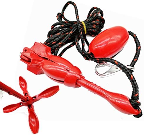 3.5-Pound Folding Anchor Kit Kayak Anchor Accessories Grapnel Boat Anchors with 65 Ft Anchor Rope Float and Carrying case Perfect for Kayaks Canoes