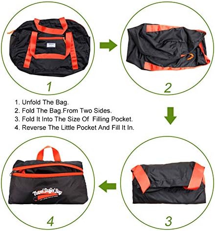 Foldable Duffel Bag, 46L Lightweight Travel Luggage Collapsible Backup Bag Sports Vacation