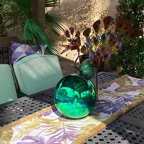 Lily's Home 12 Inch Stainless Steel Gazing Globe Mirror Ball, Colorful and Shiny Addition to Any Garden or Home, Ideal As a Housewarming Gift, Silver