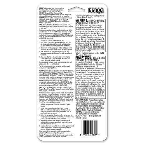 E6000 Eclectic 570110, Clear 0.9 Fl Oz E6000+Plus Multipurpose Adhesive