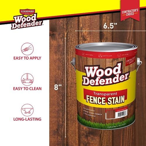 Wood Defender Transparent Fence Wood Stain and Seal in One, Oil-Based Penetrating Sealer, Professional-Grade, Long-Lasting