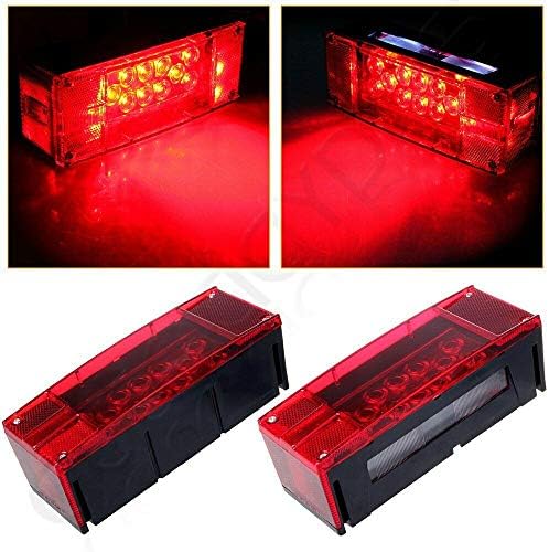 Left+Right/over 12 LED super diodes for each light/AUTO 2PCS 12V LED Submersible Low Profile Rectangular Trailer Lights