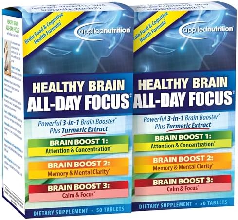 Applied Nutrition Healthy Brain All-Day Focus Cognitive Support (2 Pack)