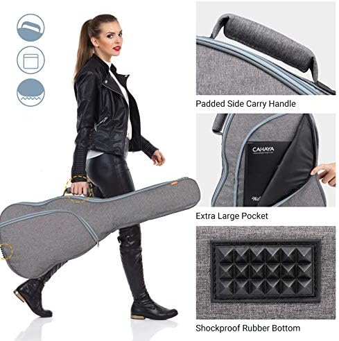 CAHAYA Electric Guitar Bag Padded Electric Guitar Gig Bag Case 0.35in Padding Dual Adjustable Shoulder Strap Electric Guitar Case CY0175 | 0.35in