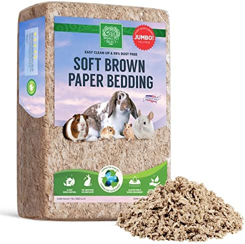 Small Pet Select Premium Soft Paper Bedding, Beige, 56 L | Natural Absorbent Bedding, Odor Control, Made in USA, For Indoor & Outdoor Rabbits, Guinea Pigs & Small Pets