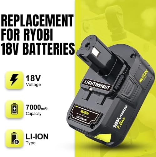 VANON 2-Pack 7.0Ah Replacement for Ryobi 18V Battery P108