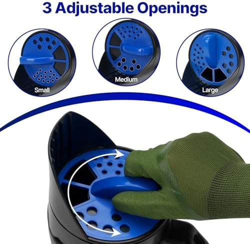 3-Adjustable-Setting Handheld Spreader, Multi-Use Lawn Spreaders for Fertilizer, Grass Seed, Salt and Ice Melt