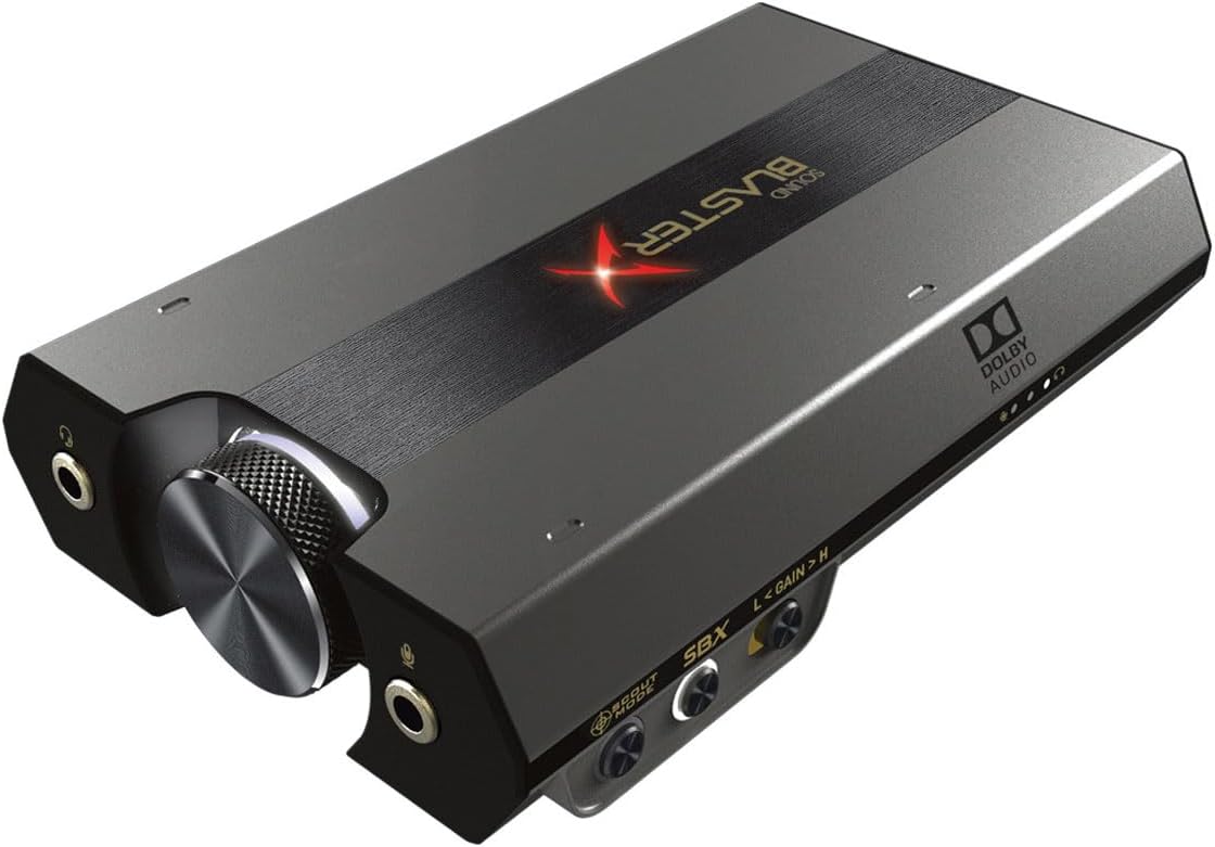 Sound BlasterX G6 Hi-Res 130dB 32bit/384kHz Gaming DAC, External USB Sound Card with Xamp Headphone Amp, Dolby Digital, 7.1 Virtual Surround Sound