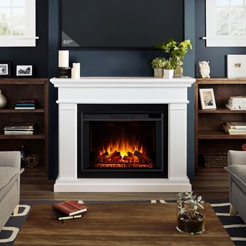 Real Flame Centennial Grand Electric Fireplace with Mantel for Living Room or Bedroom, Replaceable Fireplace Insert Heater