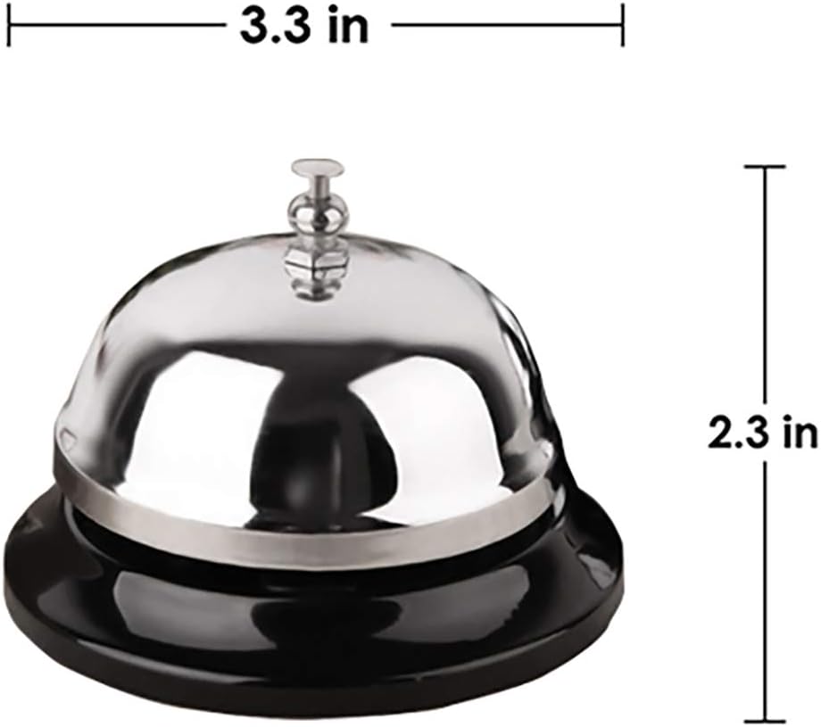 HeeYaa Call Bell 2 Packs 3.3 Inch Diameter with Metal Anti-Rust Construction, Desk Bell for Hotels, Schools, Restaurants, Reception Areas, Hospitals