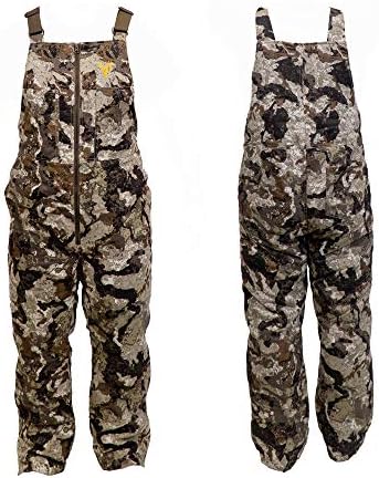 HOT SHOT Men’s Insulated Camo Bib, Ultra-Quiet Adjustable Overalls, Cold Weather Hunting Coveralls for Men