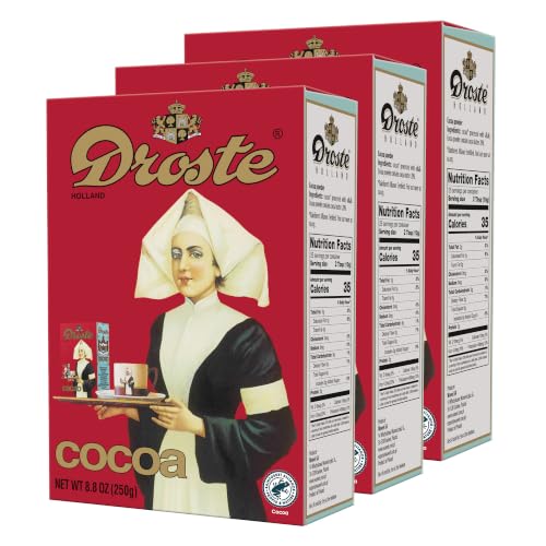 Droste Cocoa Powder Dutch Style Cocoa for Baking Desserts and More, 8.8 Ounce (Pack of 3)