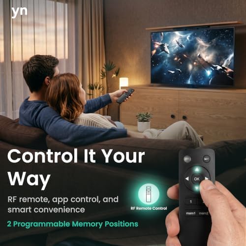 ynVISION.DESIGN Motorized TV Lift Mount for 37"-77" TV's | Vertical Lift Motor TV Stand with RF Remote and Smart Phone Control via WiFi