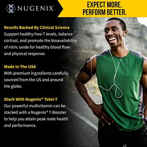 Nugenix Multivitamin for Men, Overall Health and Testosterone Support, 60ct | Balance Cortisol, Nitric Oxide, Blood Flow, Boost Testosterone