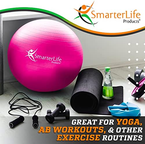 SmarterLife Exercise Ball, Yoga Ball for Gym, Balance, Stability, Pregnancy