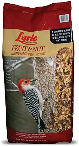 Lyric Fruit and Nut Wild Bird Seed - High Energy Wild Bird Food Mix - Attracts Woodpeckers, Chickadees & Other Songbirds -5 lb. Bag | Attracts Woodpeckers, Chickadees and other songbirds