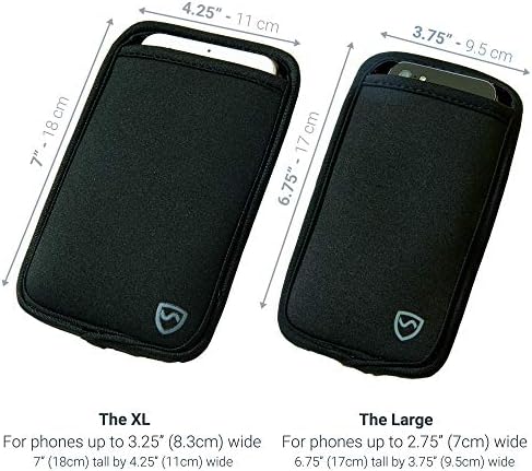 SYB Shield Your Body Anti Radiation Cell Phone Pouch, Cell Phone Sleeves for Blocking EMF, Radiation Blocker for Cell Phone, Black, XL, for Phones Up to 3.25-inches Wide (7 x 4.25 Inches Pouch Size)
