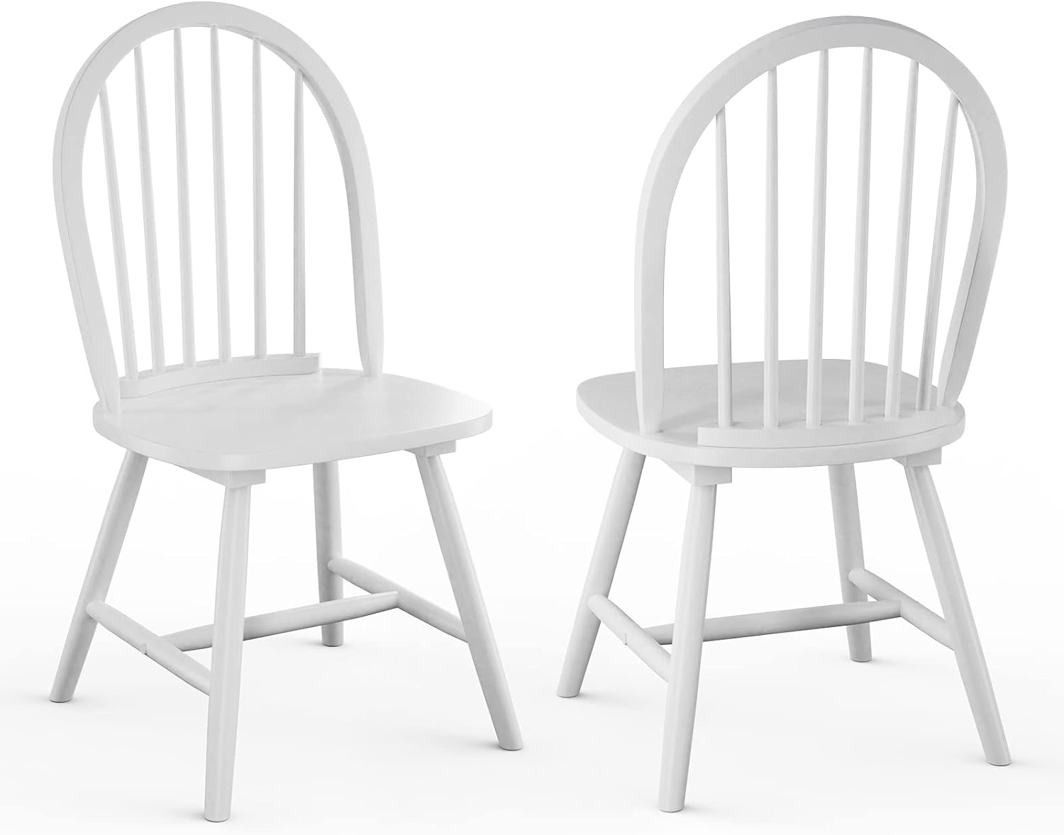 GIANTEX Wood Dining Chairs Set of 4, Windsor Chairs with Solid Wood Legs, High Spindle Back, H-Shaped Crossbars