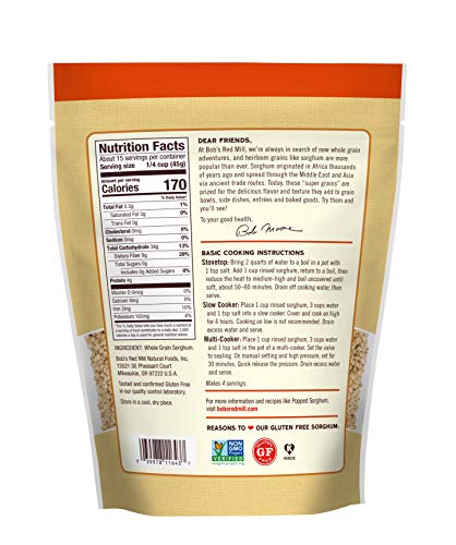 Bob's Red Mill Sorghum Grain, 24oz (Pack of 4) - Whole Grain, Vegan, Kosher
