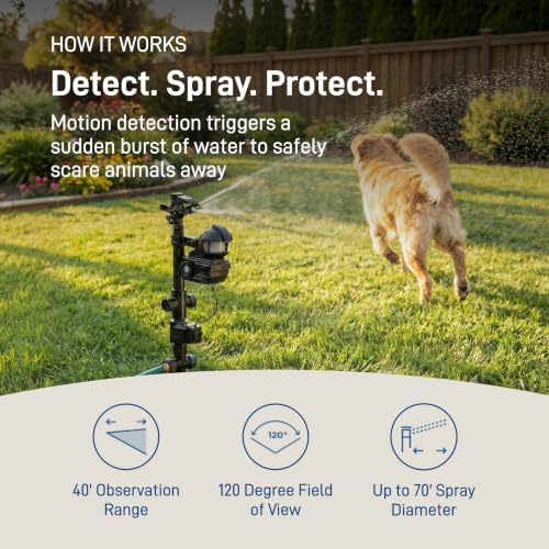 Orbit Yard Enforcer Motion-Activated Sprinkler - Outdoor Animal Repeller & Lawn Protector - Motion Sensor - Multi-Angle Detection - Weatherproof