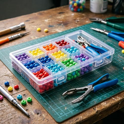 24 Pieces Mixed Sizes Rectangular Empty Mini Clear Plastic Organizer Box