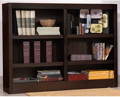 Concepts in Wood MI4836 6 Shelf Double Wide Wood Bookcase, 36 inch Tal (Espresso)