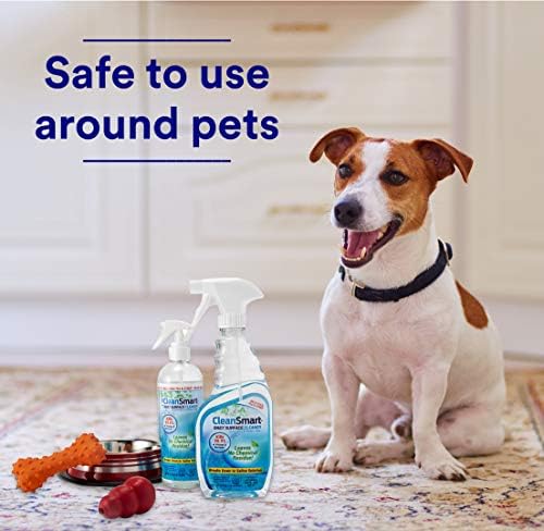 CleanSmart Daily Surface Cleaner and Pet-Safe Disinfectant, 23 oz (2 pack) | Hypochlorous Acid Spray Kills 99.9% of Viruses and Bacteria, No Harsh Residue, Food Contact Surface Sanitizer, No Rinse