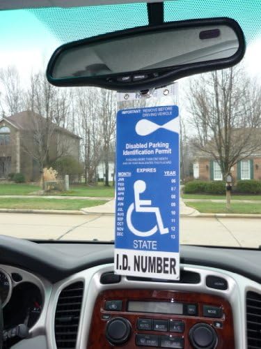 MirorTag Gold Plus by JL Safety -holds NC & NJ handicap long parking placard. Easily Display & Put Away parking Tag. Hard plastic. Magnetically